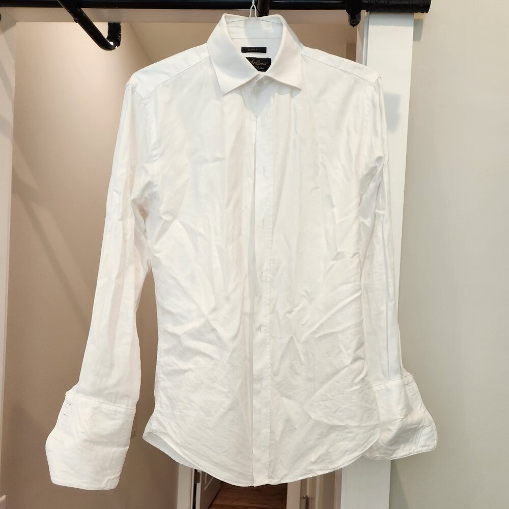 White Button Down Tuxedo Shirt